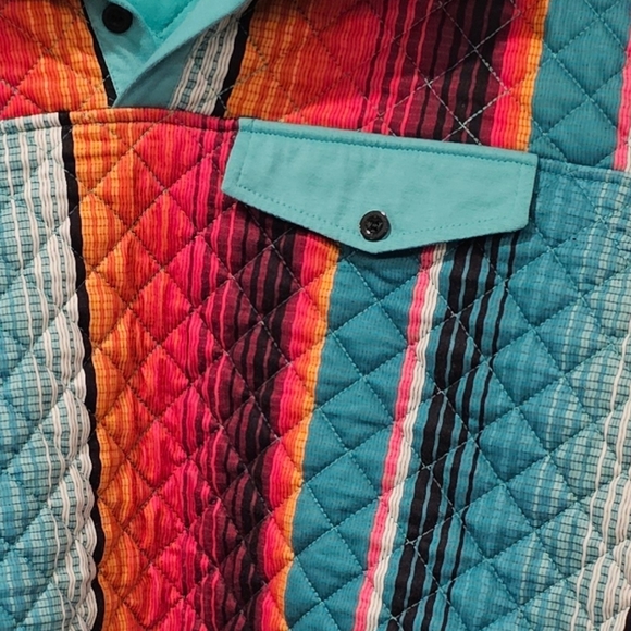 Crazy Train Quilted Multicolor Pullover Size Small - Picture 5 of 11